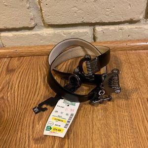 Ladies BLACK Genuine Leather Belt Med/Large 35”